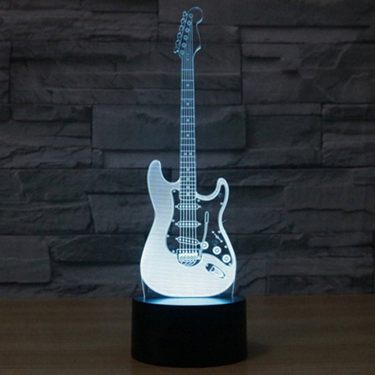 7 Color Discoloration Creative Visual Stereo Lamp Desk Lamp Night Light, Electric Guitar Shape