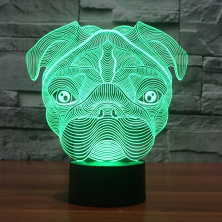 7 Color Discoloration Creative Visual Stereo Lamp Desk Lamp Night Light, Dog Shape
