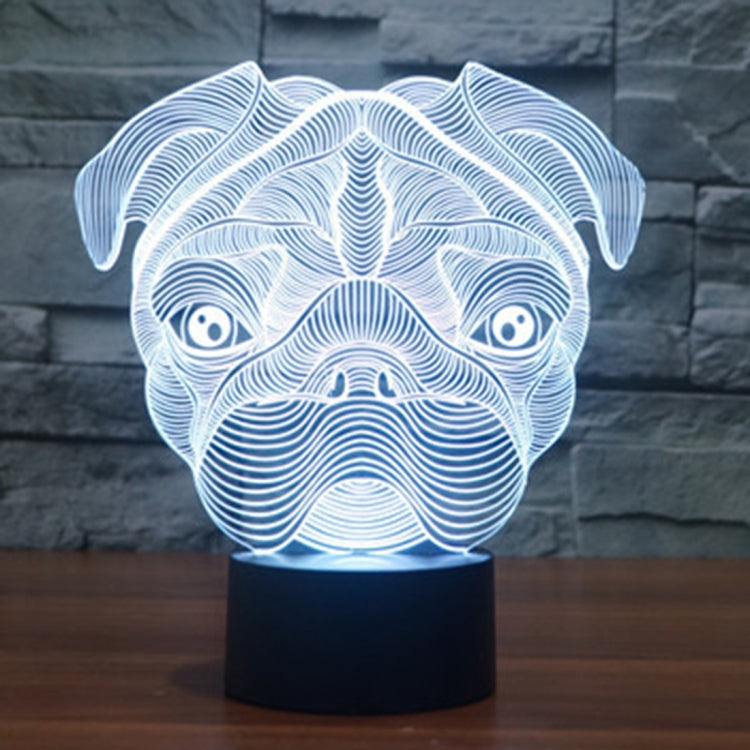 7 Color Discoloration Creative Visual Stereo Lamp Desk Lamp Night Light, Dog Shape