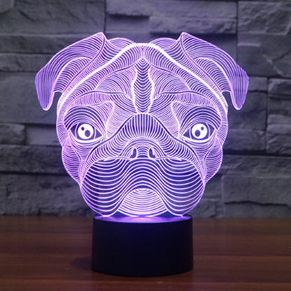 7 Color Discoloration Creative Visual Stereo Lamp Desk Lamp Night Light, Dog Shape