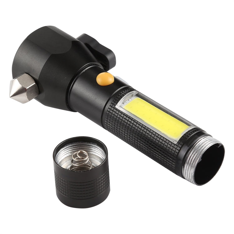 مصباح يدوي LED قابل لإعادة الشحن ومقاوم للماء IPX4 بقوة 10 وات و450 لومن مع مطرقة أمان و3 أوضاع