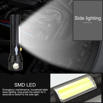 مصباح يدوي LED قابل لإعادة الشحن ومقاوم للماء IPX4 بقوة 10 وات و450 لومن مع مطرقة أمان و3 أوضاع