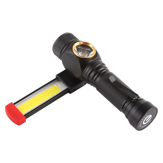 مصباح عمل LED قوي مقاوم للماء T6 + COB IPX6 بقدرة 10 وات 800 لومن مع شحن USB و5 أوضاع