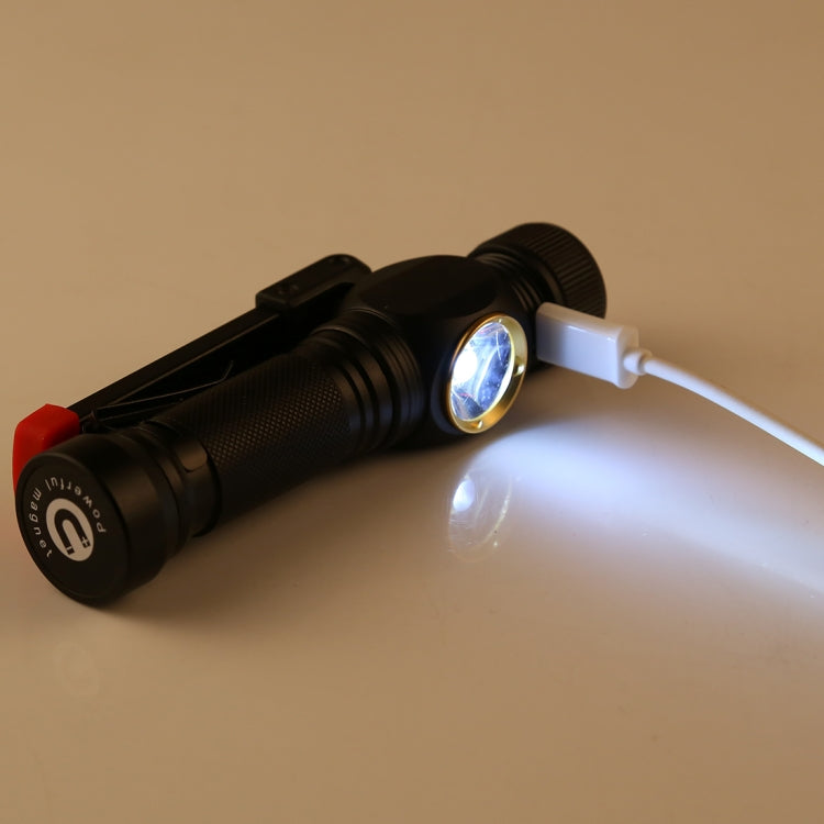 مصباح عمل LED قوي مقاوم للماء T6 + COB IPX6 بقدرة 10 وات 800 لومن مع شحن USB و5 أوضاع