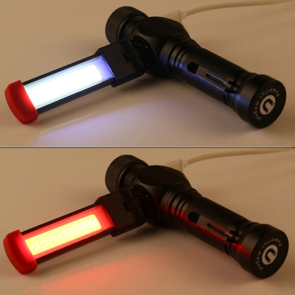 مصباح عمل LED قوي مقاوم للماء T6 + COB IPX6 بقدرة 10 وات 800 لومن مع شحن USB و5 أوضاع