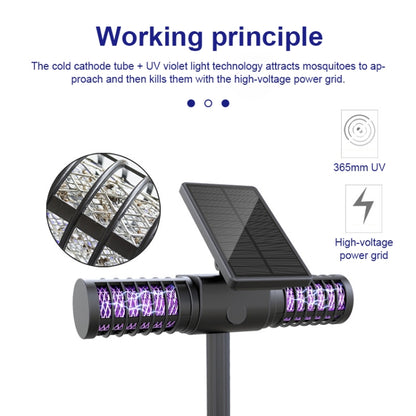 مصباح SZ-16008 يعمل بالطاقة الشمسية لقتل البعوض في الهواء الطلق IP65 مقاوم للماء LED للمناظر الطبيعية والحديقة ومقبس أرضي ومصيدة البعوض ومصباح حديقة مزخرف
