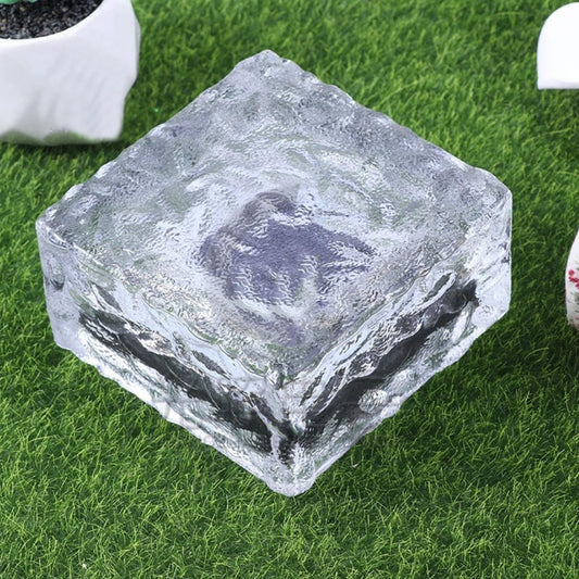 مصباح LED خارجي مربع الشكل يعمل بالطاقة الشمسية مصنوع من الزجاج المقوى، إضاءة مدمجة للحديقة، مقاوم للماء IP55، المقاس: 10 × 10 × 5.2 سم، 10 × 10 × 5.2 سم