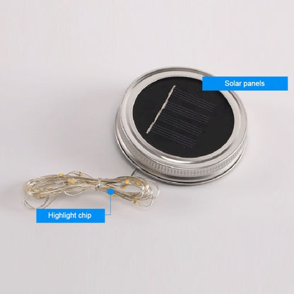 10 LEDs Solar Energy Mason Bottle Cap Pendent Lamp Outdoor Decoration Garden Light, Not Include Bottle Body, 10 LEDs White Light