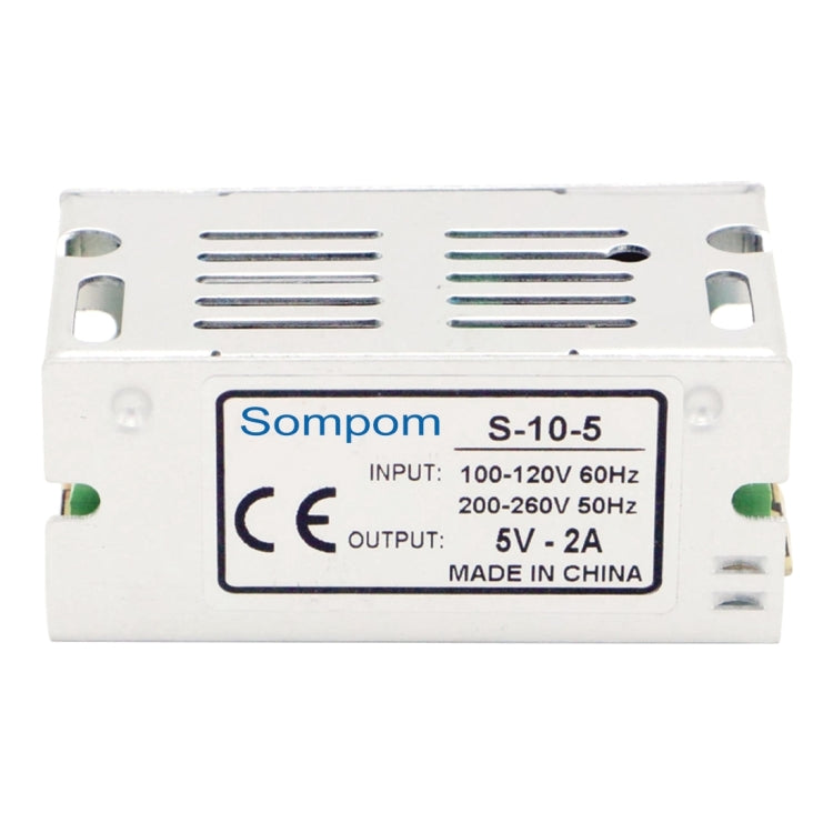 SOMPOM S-10-5 10W 5V 2A Switching Driver LED Light Strip Display Screen Lighting Monitor Power Supply, 10W 5V/2A