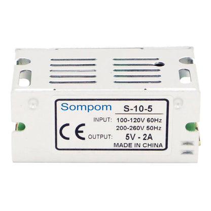 SOMPOM S-10-5 10W 5V 2A Switching Driver LED Light Strip Display Screen Lighting Monitor Power Supply, 10W 5V/2A