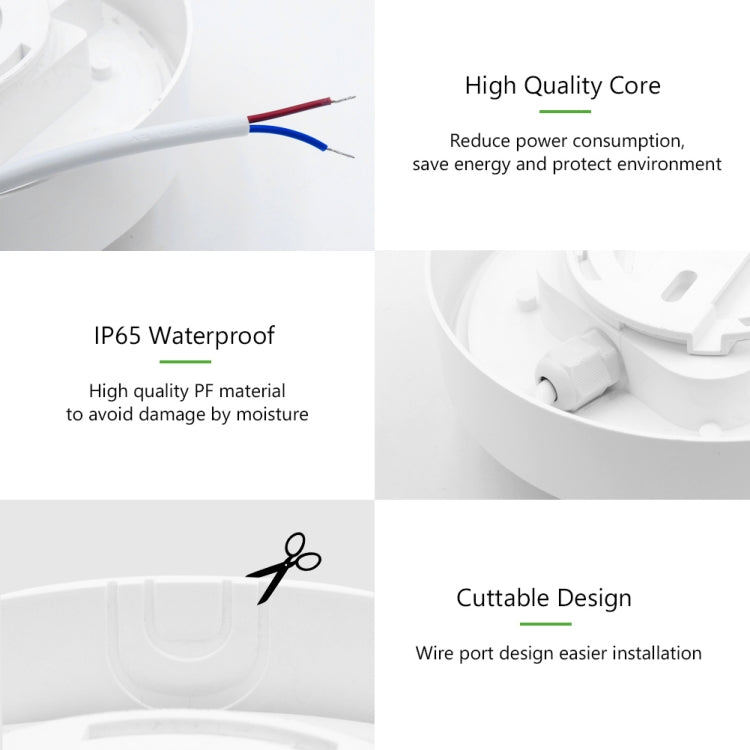 Oval 20W 85-265V 2400LM LED Moisture-proof Lamp LED Wall Light, Oval 20W