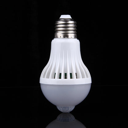 E27 5W 12 LEDs SMD 5730 300LM Infrared Motion Sensor LED Light Bulb, Sensor Distance: 4-6m, AC 220V, E27 5W Warm White, E27 5W White Light