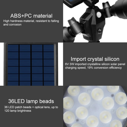 مصباح LED روبوتي يعمل بالطاقة الشمسية مزود بمستشعر ذكي مزدوج الرأس للحديقة الخارجية