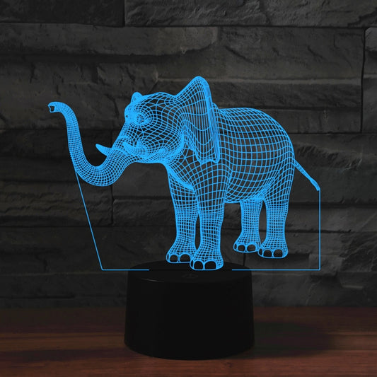 Elephant Shape 3D Colorful LED Vision Light Table Lamp, 16 Colors Remote Control Version, 16 Colors Remote Control Version