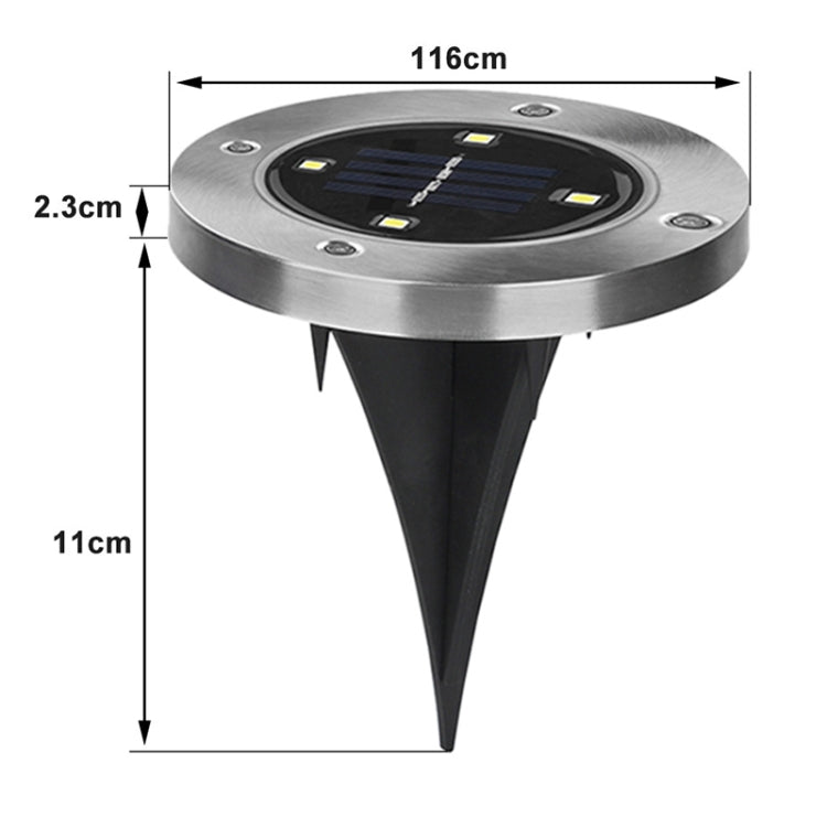 مصباح LED SMD 5050 تحت الأرض، مسار خارجي، حديقة، سطح، إضاءة LED، 4 مصابيح LED بيضاء، 4 مصابيح LED بيضاء دافئة