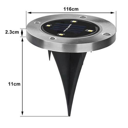 مصباح LED SMD 5050 تحت الأرض، مسار خارجي، حديقة، سطح، إضاءة LED، 4 مصابيح LED بيضاء، 4 مصابيح LED بيضاء دافئة