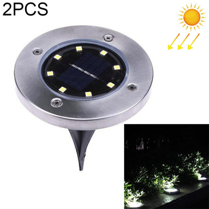 مصباح LED SMD 5050 تحت الأرض، مسار خارجي، حديقة، سطح، إضاءة LED، 8 مصابيح LED بيضاء، 8 مصابيح LED بيضاء دافئة