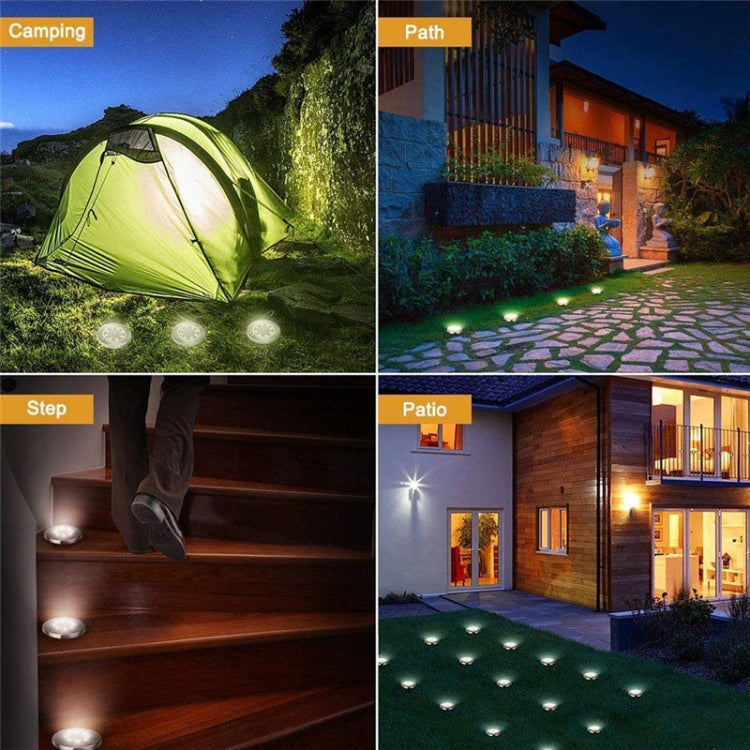 مصباح LED SMD 5050 تحت الأرض، مسار خارجي، حديقة، سطح، إضاءة LED، 8 مصابيح LED بيضاء، 8 مصابيح LED بيضاء دافئة