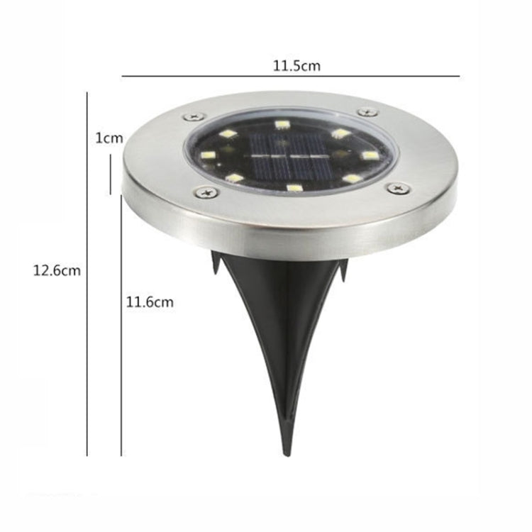 مصباح LED SMD 5050 تحت الأرض، مسار خارجي، حديقة، سطح، إضاءة LED، 8 مصابيح LED بيضاء، 8 مصابيح LED بيضاء دافئة
