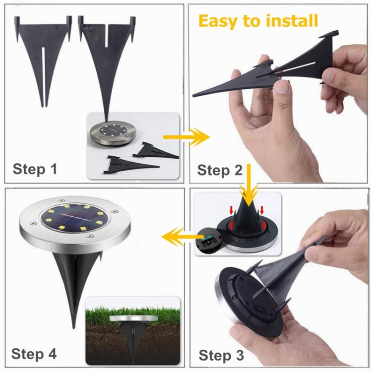 مصباح LED SMD 5050 تحت الأرض، مسار خارجي، حديقة، سطح، إضاءة LED، 8 مصابيح LED بيضاء، 8 مصابيح LED بيضاء دافئة