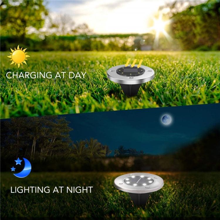 مصباح LED SMD 5050 تحت الأرض، مسار خارجي، حديقة، سطح، إضاءة LED، 8 مصابيح LED بيضاء، 8 مصابيح LED بيضاء دافئة