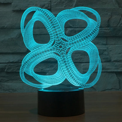 7 Color Discoloration Creative Visual Stereo Lamp Desk Lamp Night Light, Four Circle Abstract Style
