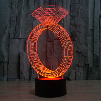 7 Color Discoloration Creative Visual Stereo Lamp Desk Lamp Night Light, Diamond Ring Style