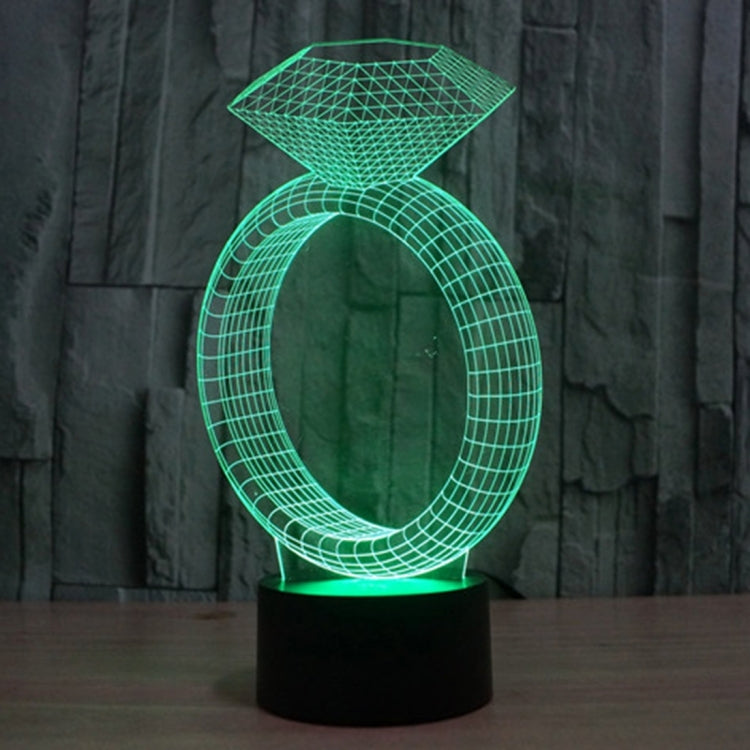 7 Color Discoloration Creative Visual Stereo Lamp Desk Lamp Night Light, Diamond Ring Style