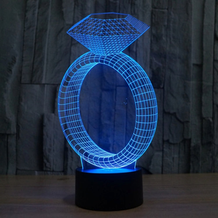 7 Color Discoloration Creative Visual Stereo Lamp Desk Lamp Night Light, Diamond Ring Style