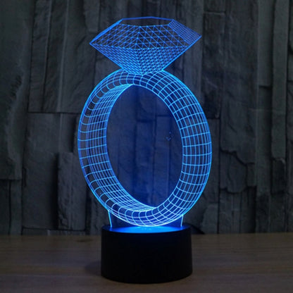 7 Color Discoloration Creative Visual Stereo Lamp Desk Lamp Night Light, Diamond Ring Style