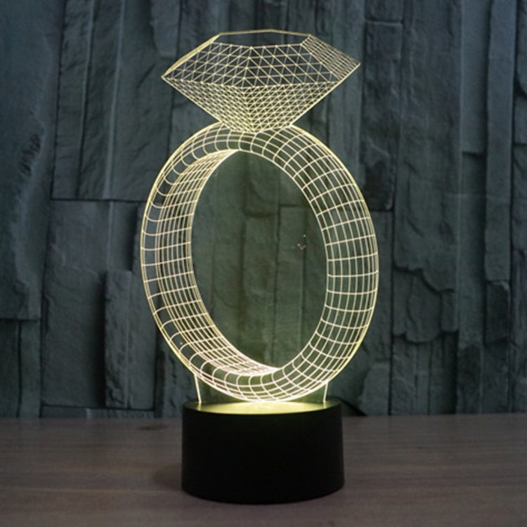 7 Color Discoloration Creative Visual Stereo Lamp Desk Lamp Night Light, Diamond Ring Style