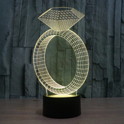 7 Color Discoloration Creative Visual Stereo Lamp Desk Lamp Night Light, Diamond Ring Style