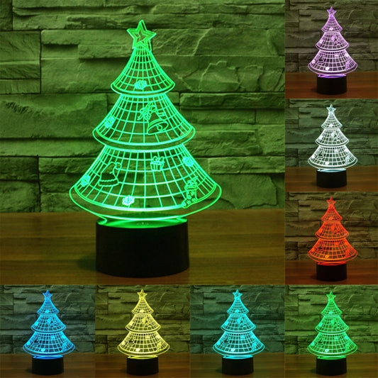 7 Color Discoloration Creative Visual Stereo Lamp Desk Lamp Night Light, Christmas Tree Style