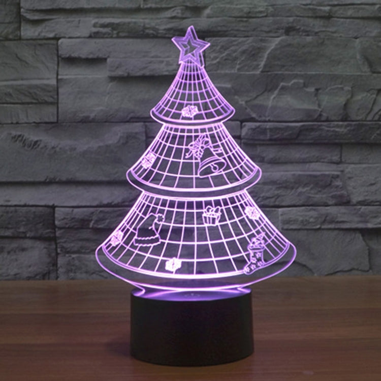 7 Color Discoloration Creative Visual Stereo Lamp Desk Lamp Night Light, Christmas Tree Style