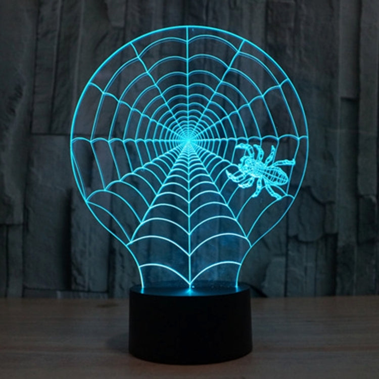 7 Colour Discoloration Creative Visual Stereo Lamp Desk Lamp Night Light, Cobweb Style