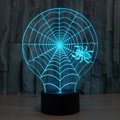 7 Colour Discoloration Creative Visual Stereo Lamp Desk Lamp Night Light, Cobweb Style