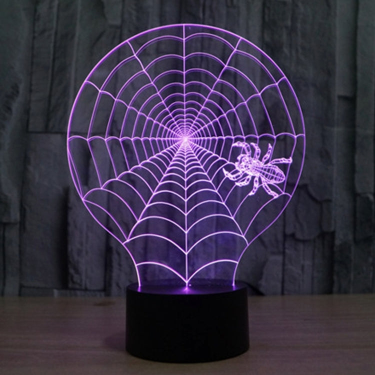 7 Colour Discoloration Creative Visual Stereo Lamp Desk Lamp Night Light, Cobweb Style