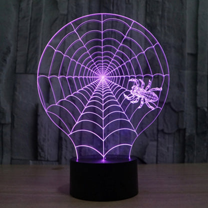 7 Colour Discoloration Creative Visual Stereo Lamp Desk Lamp Night Light, Cobweb Style