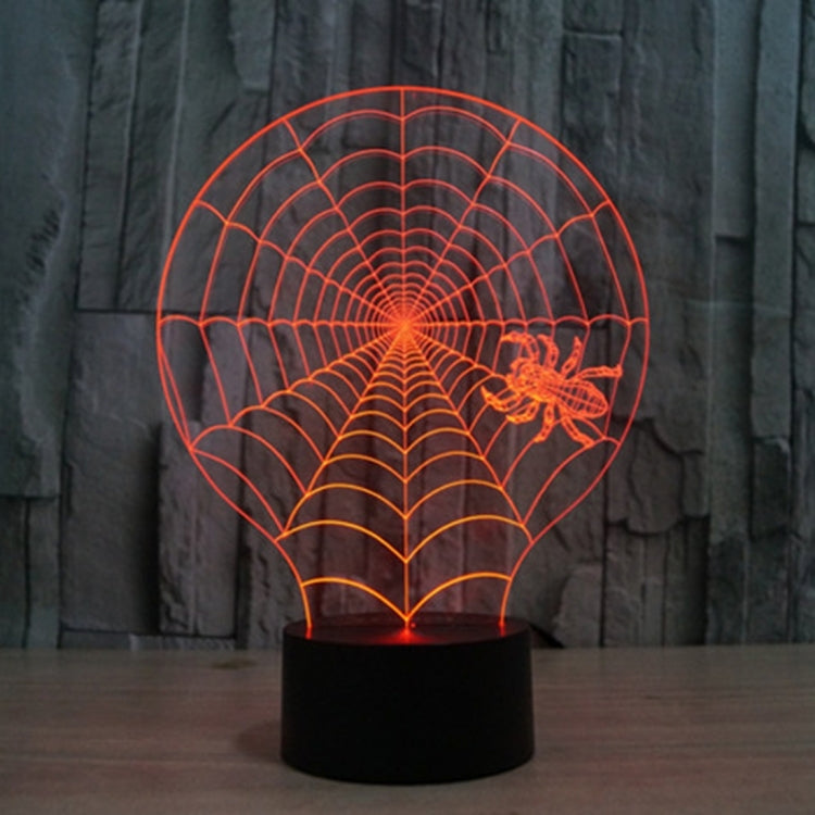 7 Colour Discoloration Creative Visual Stereo Lamp Desk Lamp Night Light, Cobweb Style