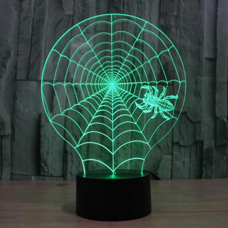 7 Colour Discoloration Creative Visual Stereo Lamp Desk Lamp Night Light, Cobweb Style