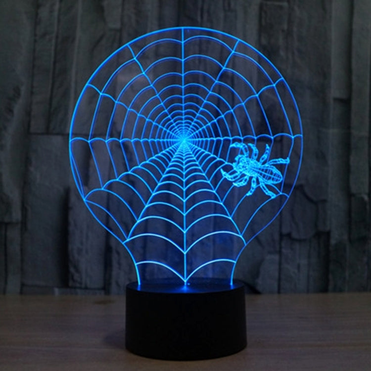 7 Colour Discoloration Creative Visual Stereo Lamp Desk Lamp Night Light, Cobweb Style