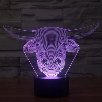 7 Colour Discoloration Creative Visual Stereo Lamp Desk Lamp Night Light, Cow Style