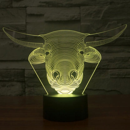 7 Colour Discoloration Creative Visual Stereo Lamp Desk Lamp Night Light, Cow Style