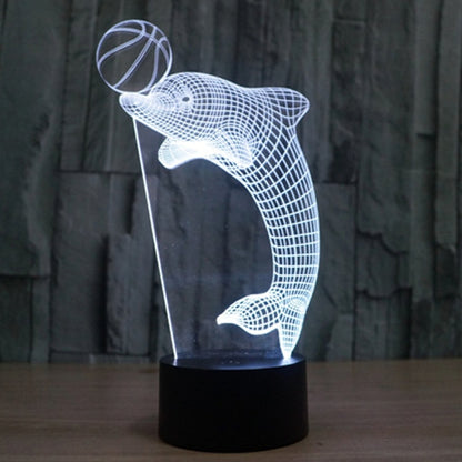 7 Color Discoloration Creative Visual Stereo Lamp Desk Lamp Night Light, Dolphin Heading the Ball Style