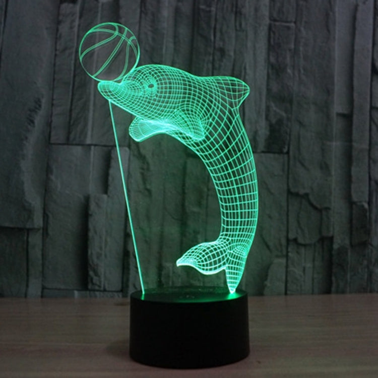 7 Color Discoloration Creative Visual Stereo Lamp Desk Lamp Night Light, Dolphin Heading the Ball Style