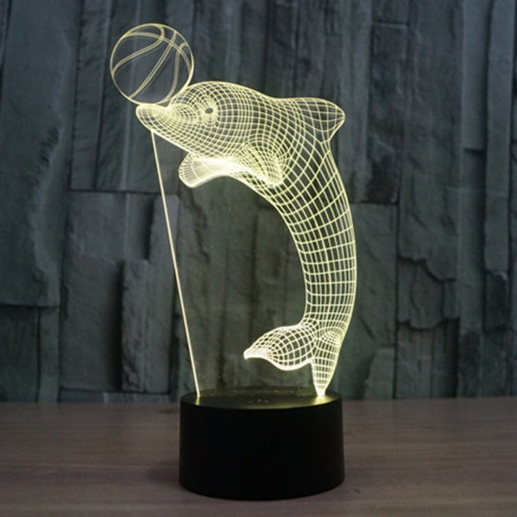 7 Color Discoloration Creative Visual Stereo Lamp Desk Lamp Night Light, Dolphin Heading the Ball Style