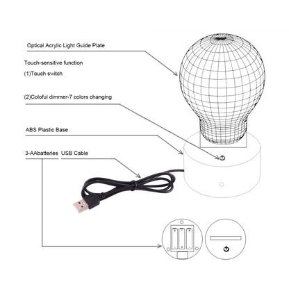 7 Color Discoloration Creative Visual Stereo Lamp Desk Lamp Night Light, Spiral Style