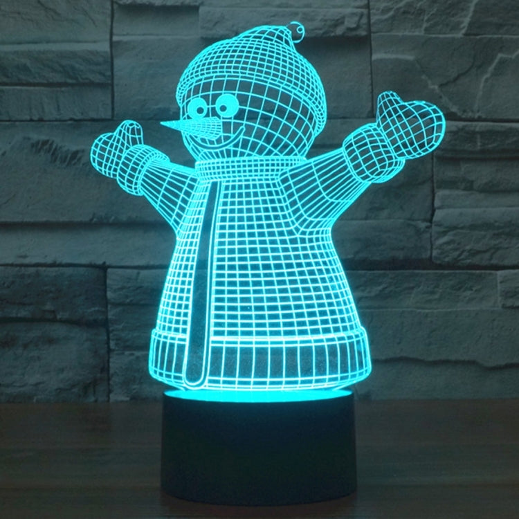 7 Color Discoloration Creative Visual Stereo Lamp Desk Lamp Night Light, 2923 Snowman Style