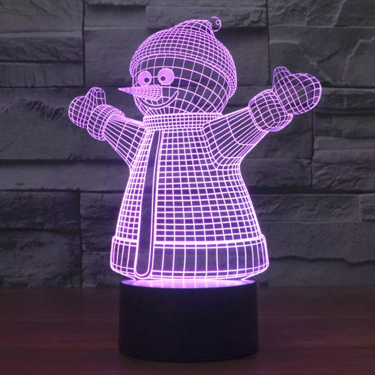 7 Color Discoloration Creative Visual Stereo Lamp Desk Lamp Night Light, 2923 Snowman Style