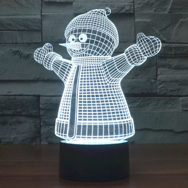 7 Color Discoloration Creative Visual Stereo Lamp Desk Lamp Night Light, 2923 Snowman Style